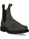 Blundstone Washed Grey Lug Boots With Elastic Side Inserts In Black