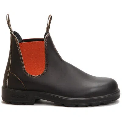 Pre-owned Blundstone Unisex Boots 1918 Casual Ankle Pull-on Chelsea Leather Textile In Brown Terracotta
