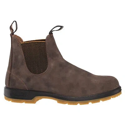 Pre-owned Blundstone Unisex Boots 1944 Casual Pull-on Ankle Nubuck In Rustic Brown Mustard