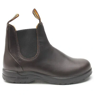 Pre-owned Blundstone Unisex Boots 2057 Casual Slip-on Chelsea Ankle Leather In Cocoa Brown