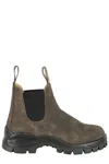 Blundstone High Rubber Sole Brown Leather Boot In Brown