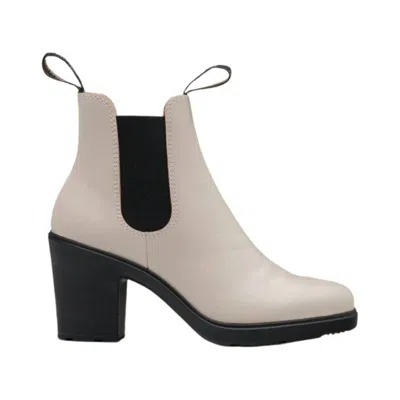 Blundstone Women's Leather High Heeled Boots In Pearl White In Neutral