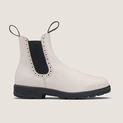 Pre-owned Blundstone Womens High Top Boots Pearl 2156 Water Resistant Leather Size In White