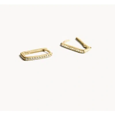 Blush 14k Yellow Gold & Zirconia Rectangular Hoop Earrings