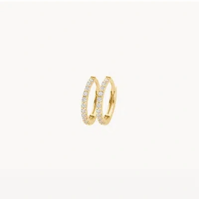 Blush 14k Yellow Gold Zirconia Pave Hoop 11mm Earrings