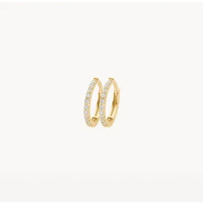 Blush 14k Yellow Gold Zirconia Pave Hoop 9.8mm Earrings