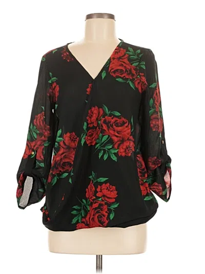 Pre-owned Blush 3/4 Sleeve Blouse In Black