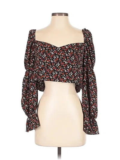 Pre-owned Blush 3/4 Sleeve Blouse In Black