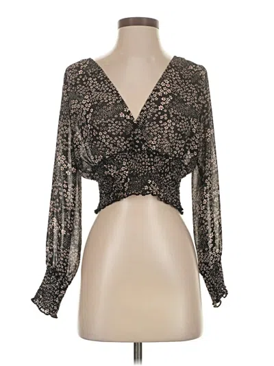 Pre-owned Blush 3/4 Sleeve Blouse In Black