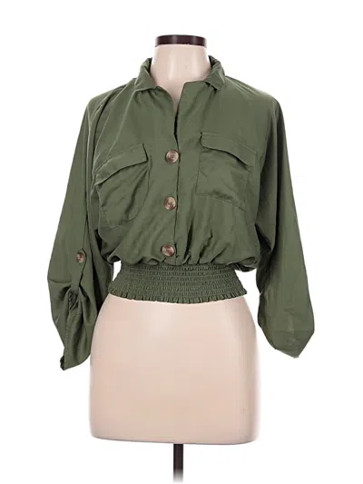 Pre-owned Blush 3/4 Sleeve Blouse In Green