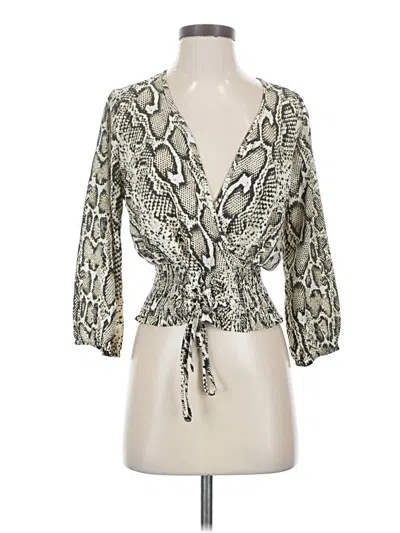 Pre-owned Blush 3/4 Sleeve Blouse In Ivory