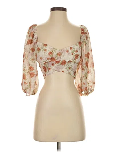 Pre-owned Blush 3/4 Sleeve Blouse In White