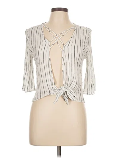 Pre-owned Blush 3/4 Sleeve Blouse In White