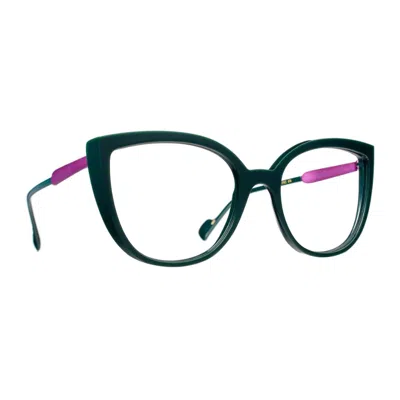Blush By Caroline Abram Epice 674 Vert Foncé/ Violet Foncé Glasses In Green