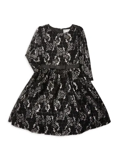 Blush By Us Angels Kids' Girl's Lace Illusion Dress In Black