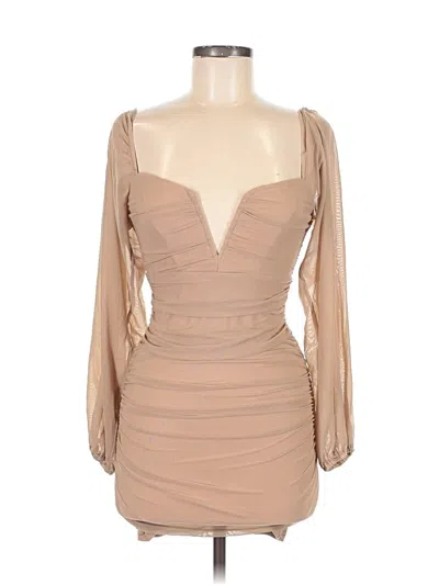 Pre-owned Blush Cocktail Dress In Brown