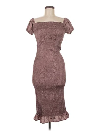 Pre-owned Blush Cocktail Dress In Brown