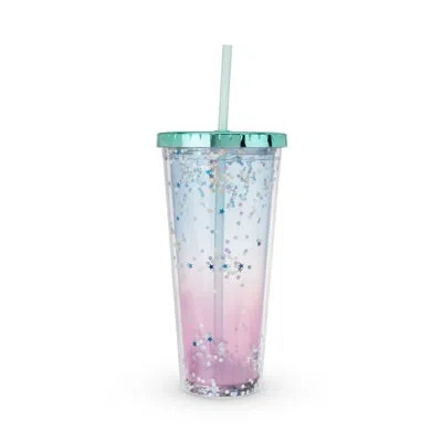 Blush Glam Double Walled Tumbler In Mermaid Glitter In Multicolor