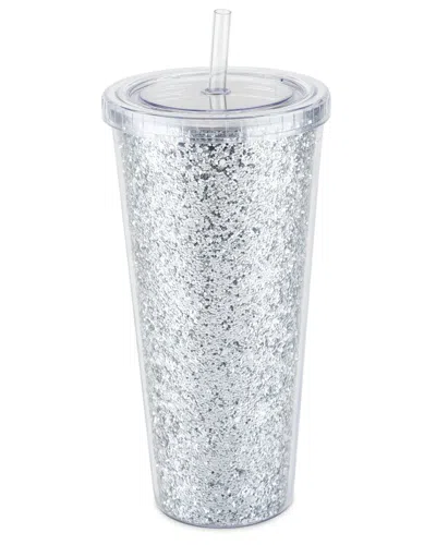 BLUSH BLUSH GLAM SILVER DOUBLE WALLED GLITTER TUMBLER