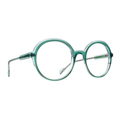 Blush Green Fantasia Acetate Round Sunglasses