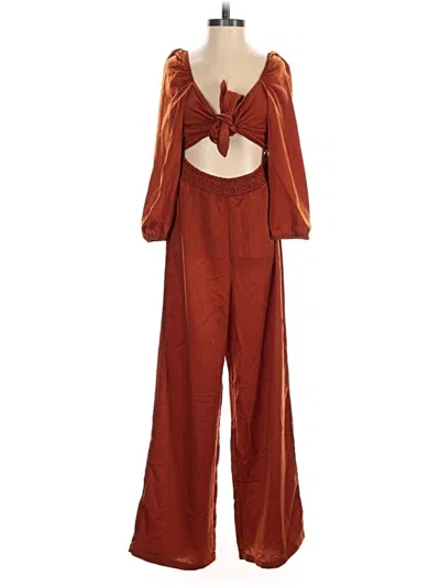 Pre-owned Blush Jumpsuit In Brown