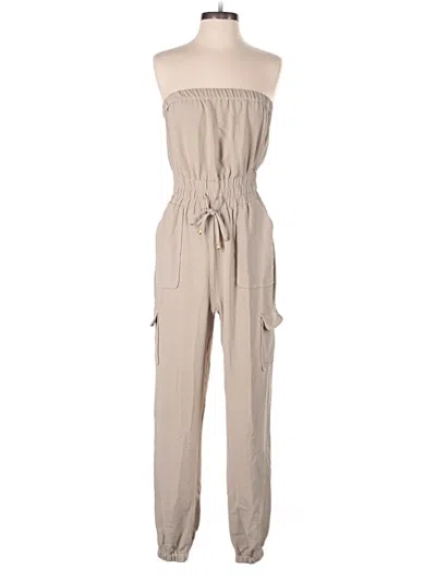 Pre-owned Blush Jumpsuit In Tan