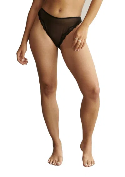 Blush Lingerie Lotus High Leg Bikini In Black