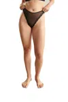 Blush Lingerie Lotus High Leg Thong Panty In Black In Black