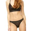 Blush Lingerie Low Rise Play Thong In Black In Black