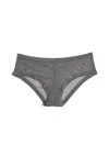 Blush Lingerie Mesh Lace Trim Hipster Panty In Lunar In Grey
