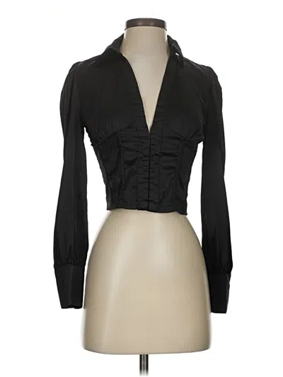 Pre-owned Blush Long Sleeve Blouse In Black