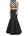 Blush Prom Beaded Scallop Two Piece Prom Dress In Black/ivory In Multi