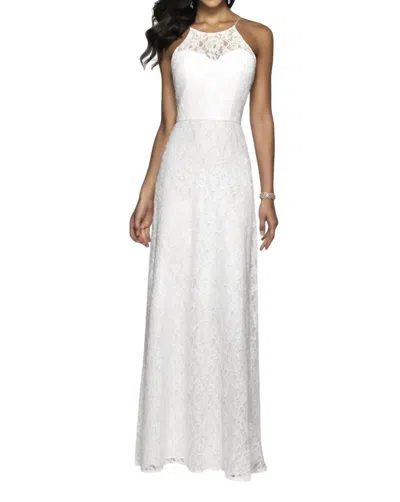 Blush Prom Halter Neck Sequin Lace Prom Dress In Off White