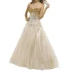 Blush Prom Ombre Jewels Strapless Tulle Ballgown In Champagne/gold In Multi