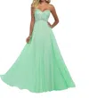 Blush Prom Strapless Gown With Ab Stones In Honeydew In Multi