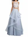 Blush Prom Two-piece Prom Dress In Silver