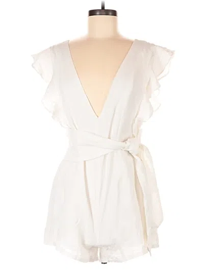 Pre-owned Blush Romper In White