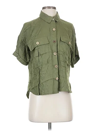 Pre-owned Blush Short Sleeve Blouse In Green
