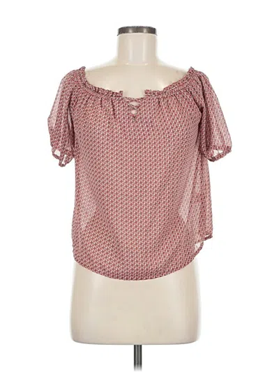 Pre-owned Blush Short Sleeve Blouse In Pink
