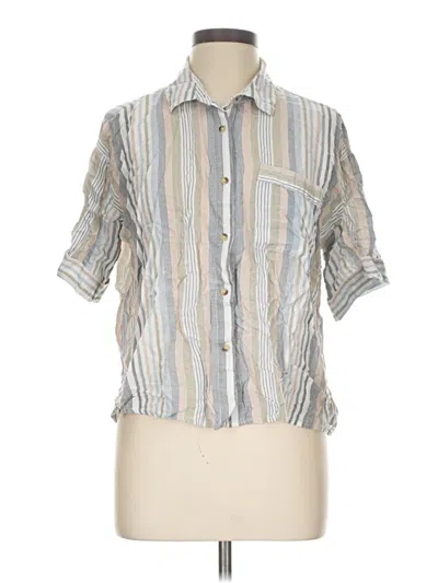 Pre-owned Blush Short Sleeve Blouse In Silver