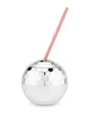 Blush Silver Disco Ball Drink Tumbler