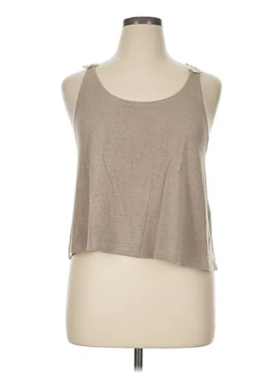 Pre-owned Blush Sleeveless Top Tan Halter Neckline Tops In Brown