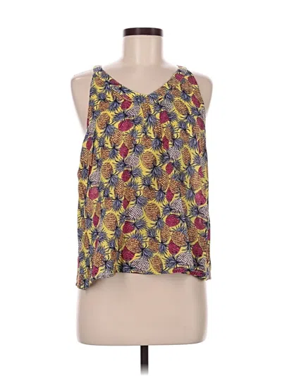 Blush Sleeveless Top Yellow Halter Neckline Tops In Multi