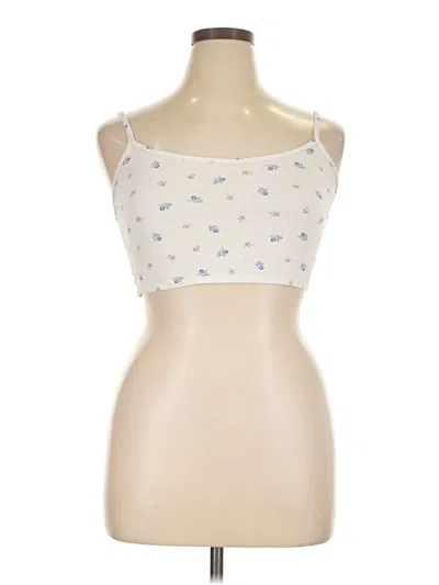 Pre-owned Blush Tank Top Ivory Strapless Neckline Tops In White