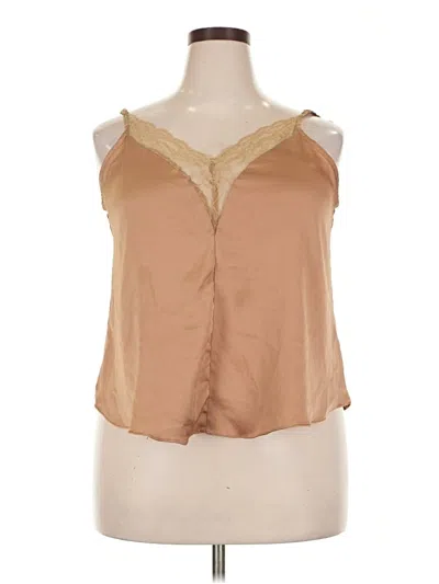 Pre-owned Blush Tank Top Tan Strapless Neckline Tops In Brown