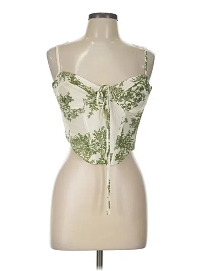 Pre-owned Blush Tube Top Green Strapless Neckline Tops