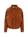Blusotto Daniela Oversized Suede Bomber Jackets Brown In Brown