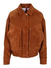 Blusotto Daniela Oversized Suede Bomber Jackets Brown In Brown
