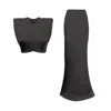 Bluzat Black Bkack Set With Top And Maxi Skirt In Black