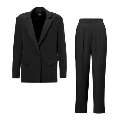 Bluzat Black Suit With Regular Blazer And Cropped Trousers